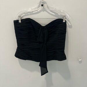 Kay Unger Black Ruched Sleeveless Crop Top